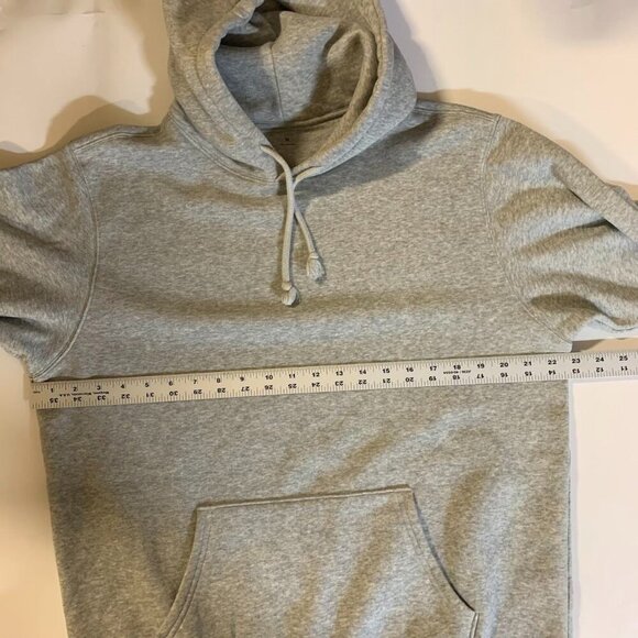 Muji Men's Heather Cotton Stretch Long‎ Sleeve Pullover Hoodie Sweatshirt Size M - Picture 10 of 12